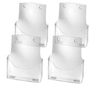 SIGEL Acrylic Tabletop brochure Holder 24 x 29 cm - Pack of 4 | LH110, tabletop or wall-mounted, permanently UV-resistant, clear acrylic