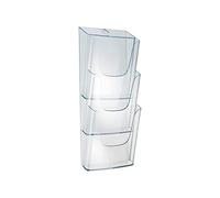 SIGEL Acrylic wall-Mounted brochure Holder 23.50 x 54.50 cm | LH135, 3 compartments, UV-resistant, clear acrylic