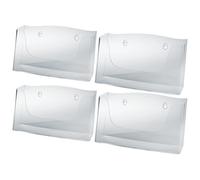 SIGEL Acrylic wall-mounted brochure holder 33 x 17.20 cm - pack of 4 | LH118, A4 landscape, crystal-clear, 2.0 mm acrylic
