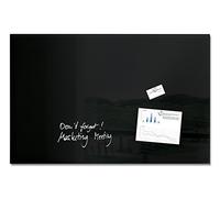 SIGEL Artverum Glass Magnetic Board 100 x 65 cm | GL140, glossy surface, safety glass, 3 neodymium magnets, black