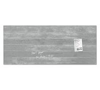 SIGEL Artverum Glass Magnetic Board 130 x 55 cm | GL248, glossy surface, safety glass, 2 neodymium magnets, grey