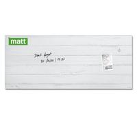 SIGEL Artverum Glass Magnetic Board 130 x 55 cm | GL381, matt surface, safety glass, 2 neodymium magnets, white vintage wood