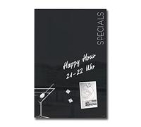 SIGEL Artverum Glass Magnetic Board 40 x 60 cm | GL296, glossy surface, safety glass, easy installation, includes 3 neodymium magnets, black