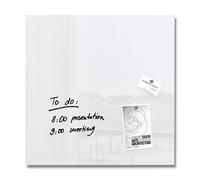 SIGEL Artverum Glass Magnetic Board 48 x 48 cm | GL111, glossy surface, safety glass, easy installation, includes 3 neodymium magnets, extra white