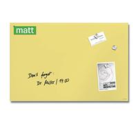 SIGEL Artverum Glass Magnetic Board 60 x 40 cm | GL512, matt surface, safety glass, 3 neodymium magnets, pastel yellow