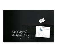 SIGEL Artverum Glass Magnetic Board 78 x 48 cm | GL130, glossy surface, safety glass, 3 neodymium magnets, black