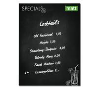 SIGEL Artverum Glass Magnetic Board 90 x 120 cm | GL276, matt surface, safety glass, 2 neodymium magnets, black
