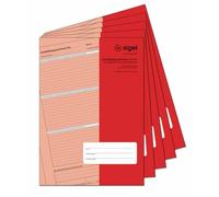 SIGEL AW484/5 Training Report Book for Weekly or Monthly Registration, Pack of 5, A4, 28 Sheets, 1 Week or 1 Month Overview of 1 Page, Enough for 1 or 3 Years