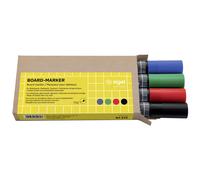 SIGEL BA010 Set of 4 Glass / WhiteBoard markers, erasable, "cap off" ink, Ø 2-3 mm bullet tips, 4 colors (Black / Red / Green / Blue)