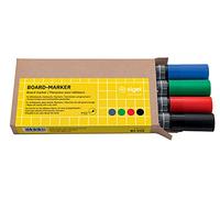 SIGEL BA010 Set of 4 Glass / WhiteBoard markers, erasable, "cap off" ink, Ø 2-3 mm bullet tips, 4 colors (Black / Red / Green / Blue)