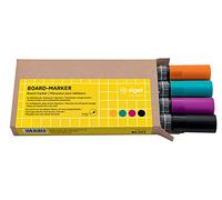 SIGEL BA011 Set of 4 Glass / WhiteBoard markers, erasable, "cap off" ink, Ø 2-3 mm bullet tips, 4 colors (Black / Turquoise / Magenta / Orange)