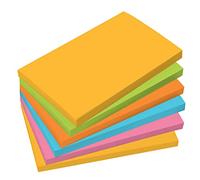 SIGEL BA127 Rectangular Sticky Notes, 80 Percent adhesive surface, 12.5 x 7.5 cm, 5 colours, 6 pads x 100 sheets