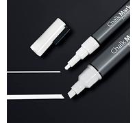 SIGEL BA176 Chalk Markers 20 + 50, round tip 1-2 mm, chisel tip 1-5 mm, White, 2 Pieces