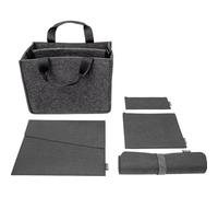 SIGEL Bag Accessories Starter Kit 36 x 28 cm | BAB10, M, dark gray, Desk Sharing bag, laptop sleeve, pouch, desk pad, recycled RPET