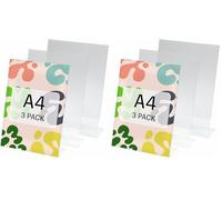 Sigel Be!Board SY110 Sign Holder, slanted, for A4, single-sided presentation, acrylic, clear, 3 Pieces (Pack of 2)