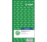 SIGEL BO071 Voucher Book 360 Tear-Off Green 10.5 x 20 cm 2 x 60 Sheets