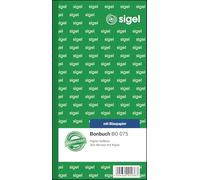 SIGEL BO075 Receipt Book, 360 Tears, Blue, 10.5 x 20 cm, 2 x 60 Sheets