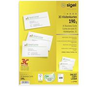 Sigel Business Cards LP790 85×55 mm 3C – 190 gsm Smooth Cut Bright White, 100 pcs (10 sheets)