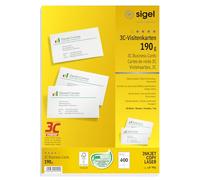 Sigel Business Cards 85 x 55 mm 190gsm White LP791 Pack of 400 Square Corner