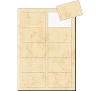 SIGEL Business Cards 21 x 29.70 cm | DP744, 100 printable full-colour business cards, smooth-cut, beige marble design