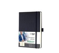 SIGEL C2101 Academic Calendar 2020-2021, 18 Months, Approx. A5, hardcover, Black - Conceptum