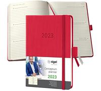 SIGEL C2365 Weekly planner Conceptum 2023 - approx. A6 - red - hardcover - 2 pages = 1 week - 176 S.