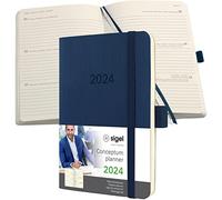 SIGEL C2433 Conceptum Weekly planner 2024, approx. A6, dark Blue, softcover, 2 pages equal to 1 week, 176 pages