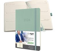 SIGEL C2438 Conceptum Weekly planner 2024, approx. A5, Green, softcover, 2 pages equal to 1 week, 192 pages