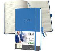 SIGEL C2468 Conceptum Weekly planner 2024, approx. A5, Blue, hardcover, 2 pages equal to 1 week, 192 pages