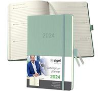 SIGEL C2472 Conceptum Weekly planner 2024, approx. A5, Green, hardcover, 2 pages equal to 1 week, 192 pages