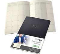 SIGEL C2484 Conceptum Monthly planner notebook 2024, approx. A5, approx. A5, Black, softcover, 2 pages equal to 1 month, 64 pages