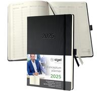 Conceptum Diary 2025 A4+ Week To View Vertical Layout Hardcover Softwave Surface 225x315x20mm Black