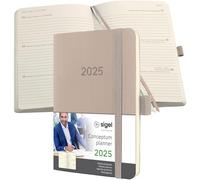 SIGEL C2531 Conceptum Weekly Planner 2025, Approx. A6, Taupe, softcover, 2 Pages = 1 Week, 176 Pages