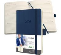 SIGEL C2533 Conceptum Weekly Planner 2025, Approx. A6, Dark Blue, softcover, 2 Pages = 1 Week, 176 Pages