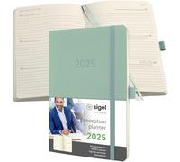 SIGEL C2538 Conceptum Weekly Planner 2025, Approx. A5, Green, softcover, 2 Pages = 1 Week, 192 Pages