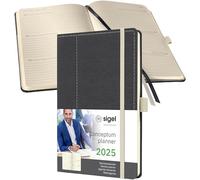 SIGEL C2557 Conceptum Weekly Planner 2025, Design Grey-White, 13,5 x 20,3 cm, hardcover, 192 Pages, Grey, White