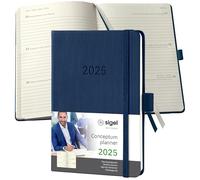 SIGEL C2563 Conceptum Weekly Planner 2025, Approx. A6, Dark Blue, hardcover, 2 Pages = 1 Week, 176 Pages