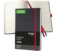 Sigel Conceptum Diary 2026 A5 Week To View Black Red - C2608
