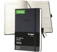 Sigel Conceptum Diary 2026 A5 Day Per Page Hardcover Black - C2610