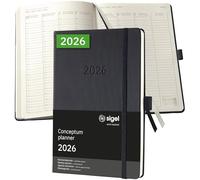 Sigel Weekly Planner Conceptum C2619 - 2026 A5 Hardcover Black - 1 week = 2 pages - 192 pp