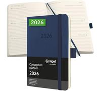 SIGEL C2633 Weekly planner Conceptum 2026-1 year - approx. A6 - dark blue - 2 pages = 1 week - softcover - 80 gsm - 176 p. - PEFC-certified