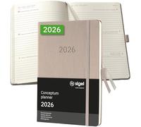 SIGEL C2660 Weekly planner Conceptum 2026-1 year - approx. A5 - taupe - 2 pages = 1 week - hardcover - 80 gsm - 192 p. - PEFC-certified