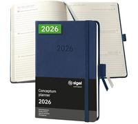 SIGEL C2663 Weekly planner Conceptum 2026-1 year - approx. A6 - dark blue - 2 pages = 1 week - hardcover - 80 gsm - 176 p. - PEFC-certified