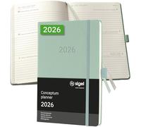 SIGEL C2672 Weekly planner Conceptum 2026-1 year - approx. A5 - mint green - 2 pages = 1 week - hardcover - 80 gsm - 192 p. - PEFC-certified