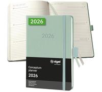 SIGEL C2673 Weekly planner Conceptum 2026-1 year - approx. A6 - mint green - 2 pages = 1 week - hardcover - 80 gsm - 176 p. - PEFC-certified