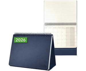 SIGEL C2683 Desktop planner Conceptum 2026-1 year - ca. A5 landscape - dark blue - 2 pages = the w t the bottom and notes at the top - hardcover - 80 gsm - 144 p. - PEFC-certified