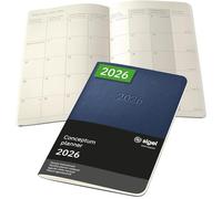 SIGEL C2687 Monthly planner notebook Conceptum 2026-1 year - approx. A6 - dark blue - 2 pages = 1 month - softcover - 80 gsm - 64 p. - PEFC-certified