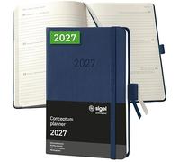 SIGEL C2763 Weekly planner Conceptum 2027-1 year - approx. A6 - dark blue - 2 pages = 1 week - hardcover - 80 gsm - 176 p. - FSC-certified