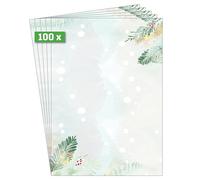 SIGEL DP481 Christmas Motif Papers "Christmas Forest Watercolor" - Blue, Green, Gold - 90 GSM - A4-100 Sheets