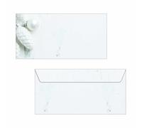 SIGEL DU132 Envelopes with fir cone design, Christmas, White, size DL (11 x 22 cm), 50 Pieces